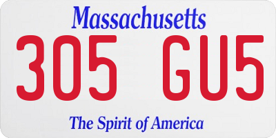 MA license plate 305GU5