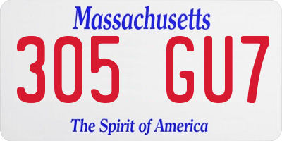 MA license plate 305GU7