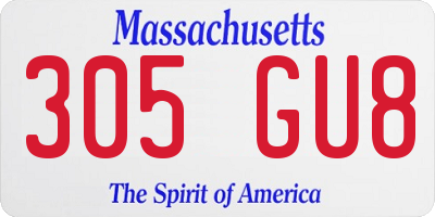 MA license plate 305GU8