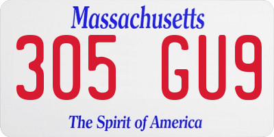 MA license plate 305GU9