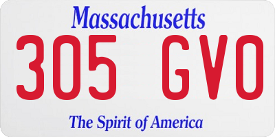 MA license plate 305GV0