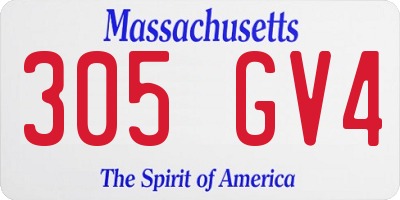 MA license plate 305GV4