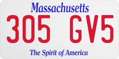 MA license plate 305GV5