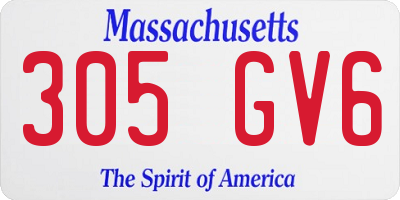 MA license plate 305GV6
