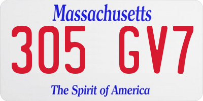 MA license plate 305GV7