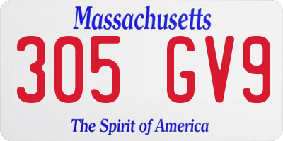 MA license plate 305GV9