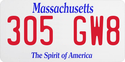 MA license plate 305GW8