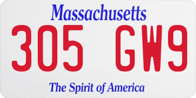 MA license plate 305GW9