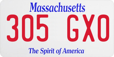 MA license plate 305GX0