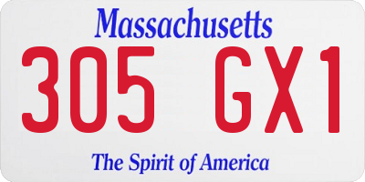 MA license plate 305GX1