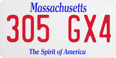 MA license plate 305GX4