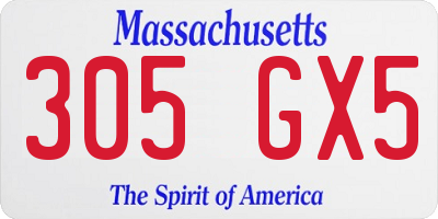 MA license plate 305GX5