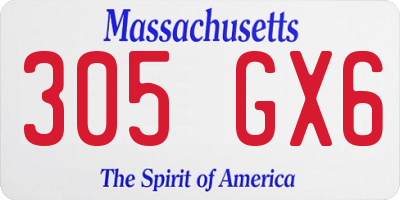 MA license plate 305GX6