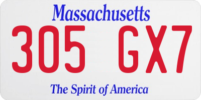 MA license plate 305GX7