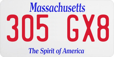 MA license plate 305GX8