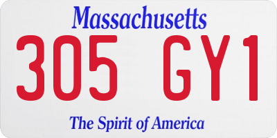 MA license plate 305GY1