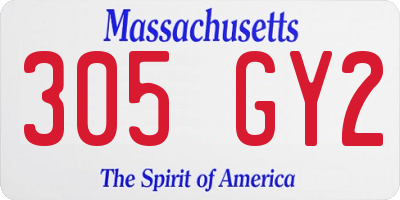 MA license plate 305GY2