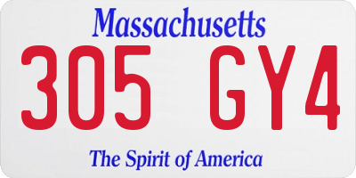 MA license plate 305GY4