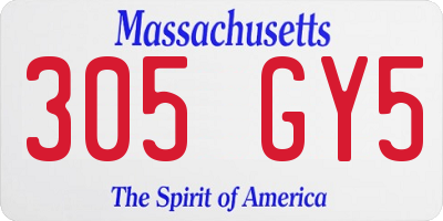 MA license plate 305GY5