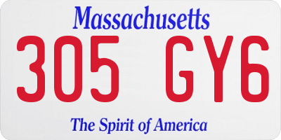 MA license plate 305GY6