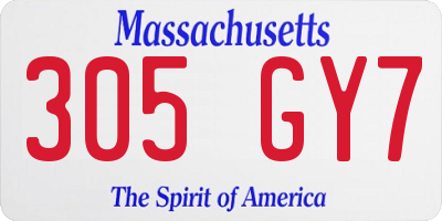MA license plate 305GY7