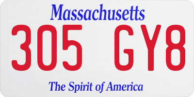 MA license plate 305GY8