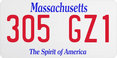 MA license plate 305GZ1