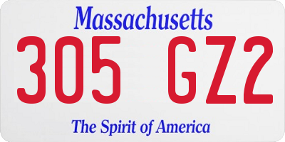 MA license plate 305GZ2