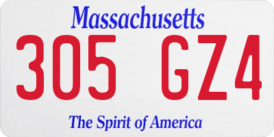 MA license plate 305GZ4