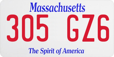 MA license plate 305GZ6