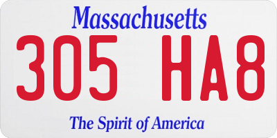 MA license plate 305HA8