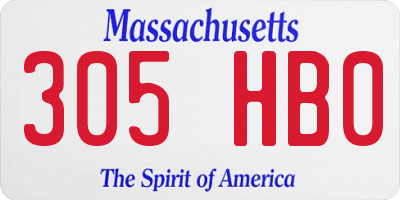 MA license plate 305HB0