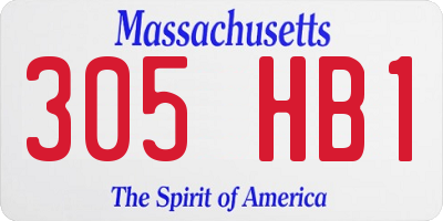 MA license plate 305HB1