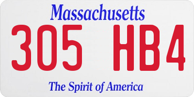 MA license plate 305HB4