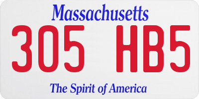 MA license plate 305HB5