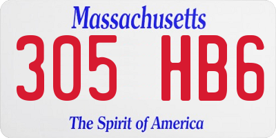 MA license plate 305HB6