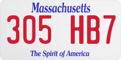 MA license plate 305HB7