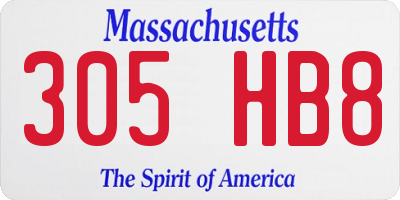 MA license plate 305HB8