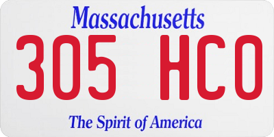MA license plate 305HC0