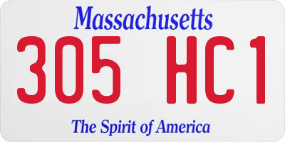 MA license plate 305HC1