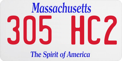 MA license plate 305HC2