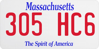 MA license plate 305HC6
