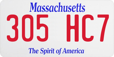 MA license plate 305HC7