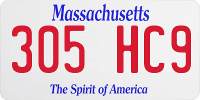 MA license plate 305HC9
