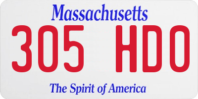 MA license plate 305HD0