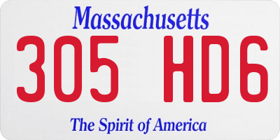 MA license plate 305HD6