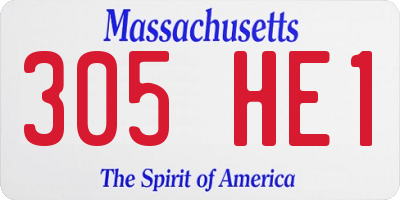 MA license plate 305HE1
