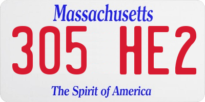 MA license plate 305HE2
