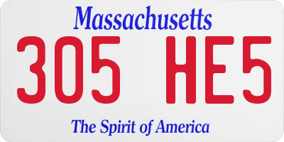 MA license plate 305HE5