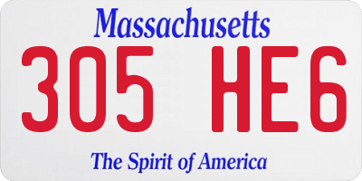 MA license plate 305HE6